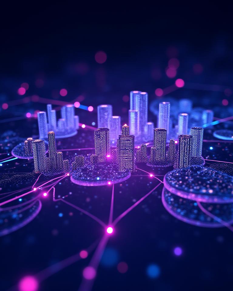 Abstract representation of global assets and digital reporting